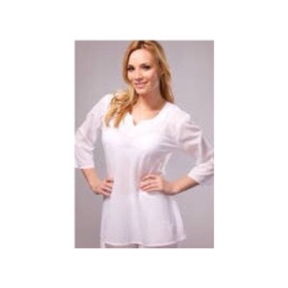 Sevya Handmade Tops - Cotton Anila Embroidered Top in White
